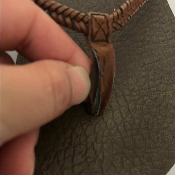 Sanuk Brown Leather Thong Flip Flop Sandals with Braided Straps Size 7.5 - Picture 3 of 8